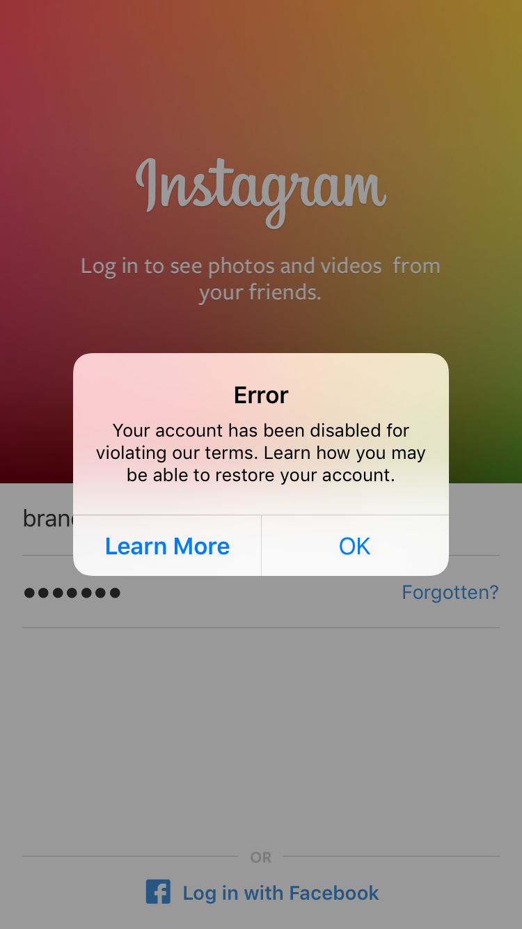 how to get back disabled instagram account for violating terms