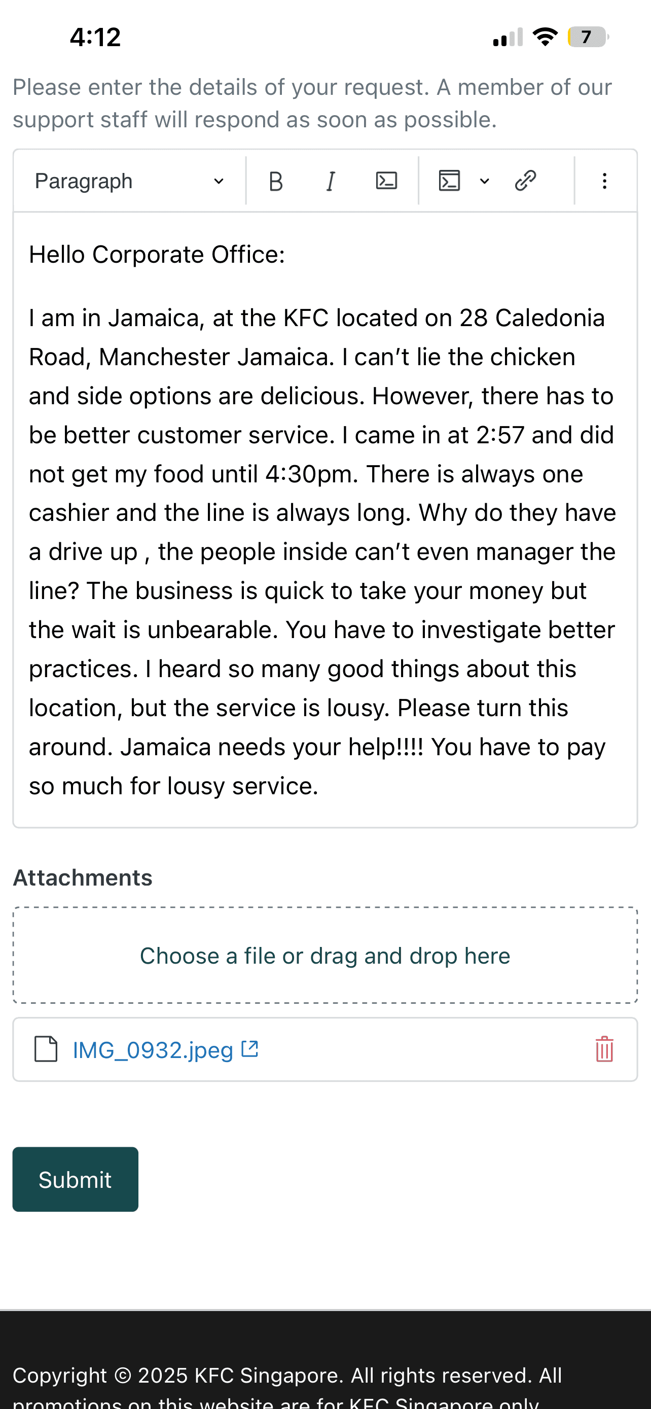 Complaint image 1