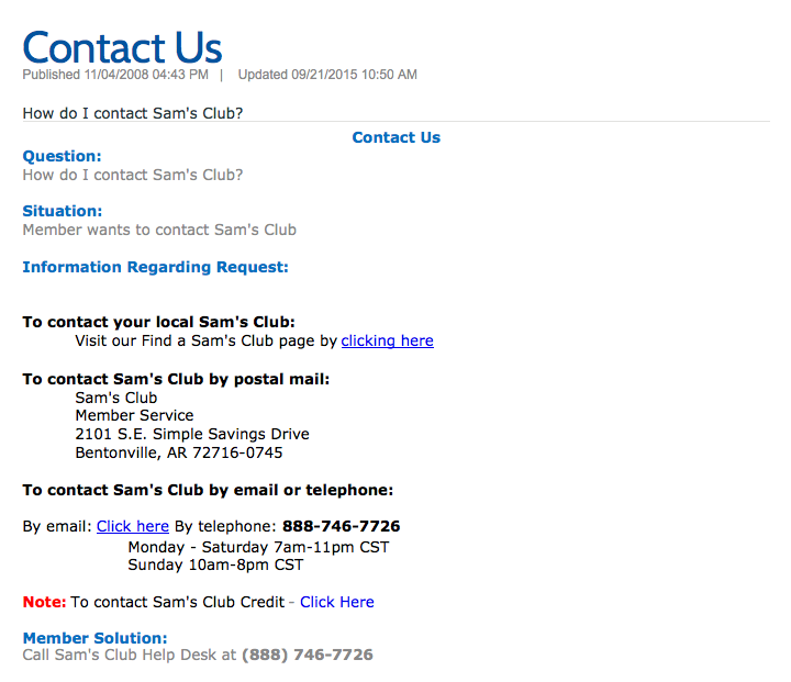 Sam's Club Customer Service Complaints Department 