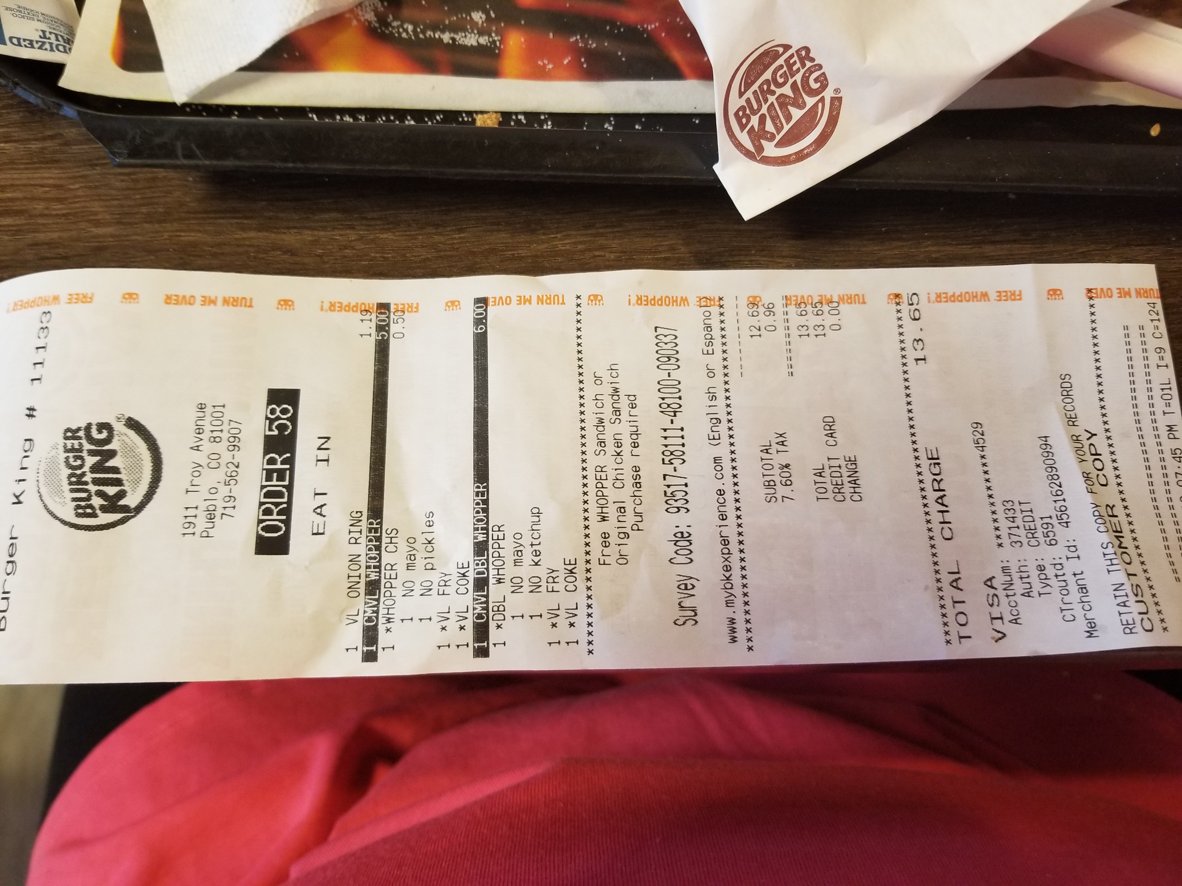 My Burger King receipt : r/softwaregore